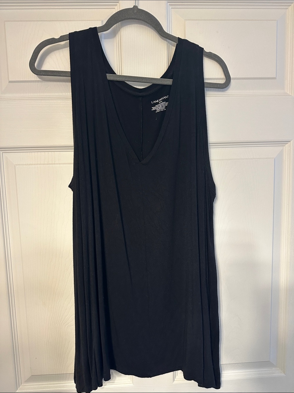Lane Bryant Black V-Neck Swing Tank